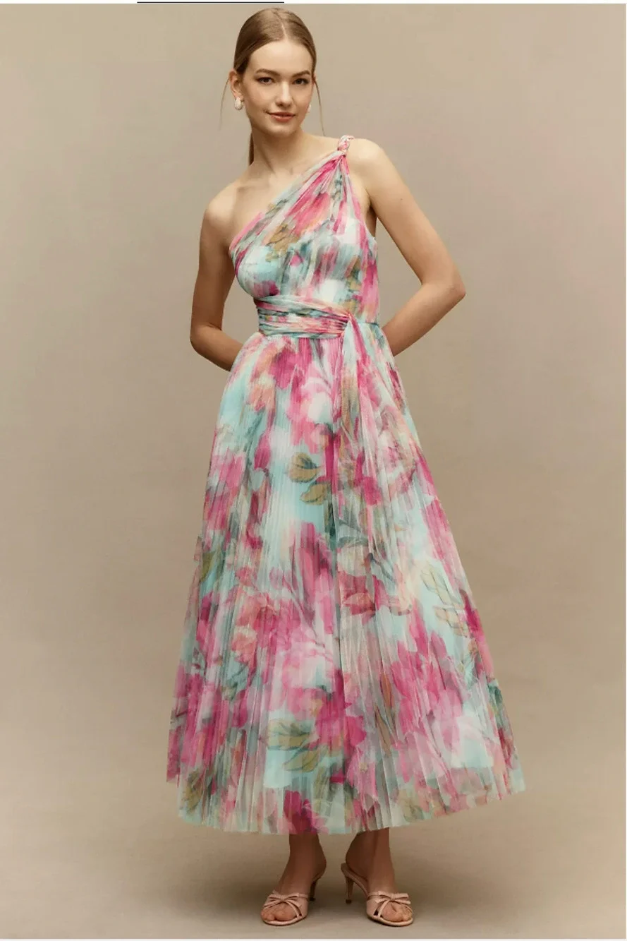 Anthropologie Hutch Phillippa Hutch Tulle One-Shoulder Midi Dress 8 NEW